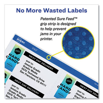 Avery® Shipping Labels W- Trueblock Technology, Laser Printers, 2 X 4, White, 10-sheet, 25 Sheets-pack freeshipping - TVN Wholesale